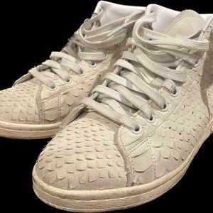 Adidas Stan Smith Snake Skin Hi Top Sneakers.